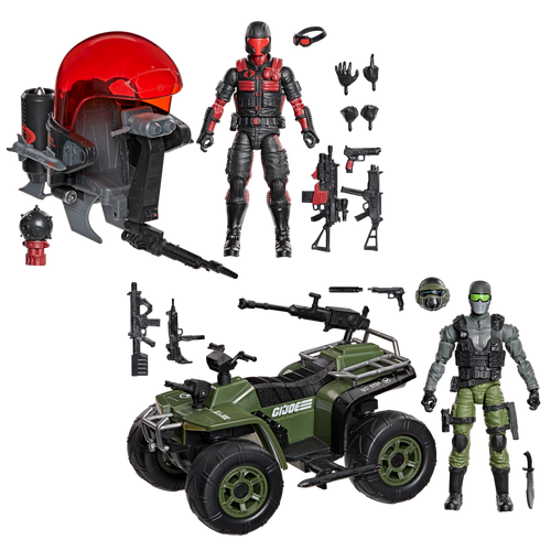 G.I. Joe Classified Series #218, Snake Eyes & Varmint ATV Vs. Stealth Viper & Cobra Stealth Flight Pod (Trubble Bubble)